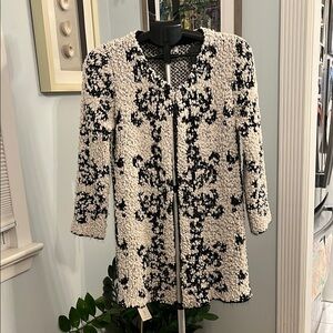 Solitaire by RAVI KHOSLA Cream Popcorn Knit Open Filagree Sweater size S